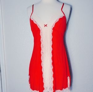 SzM VS Red Satin Lace Babydoll